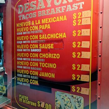 Tacos Roque - Menu - Breakfast Tacos - Food Trucks Near Me - Houston, Texas
