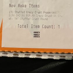 Little Caesars Pizza - The order on the box itself