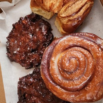 The Donuttery - Two apple fritters , croissant, and a cinnamin roll - Donuts Near Me - Huntington Beach, California The Donuttery - Two apple fritters , croissant, and a cinnamin roll - Donuts Near Me - Huntington Beach, California