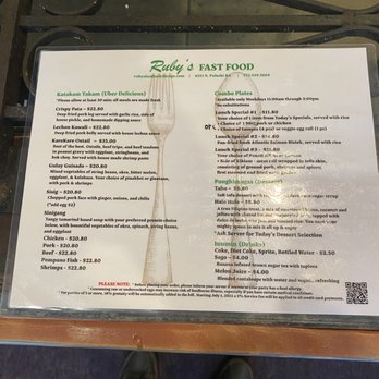 Ruby's Fast Food - Menu - Filipino Near Me - Chicago, Illinois