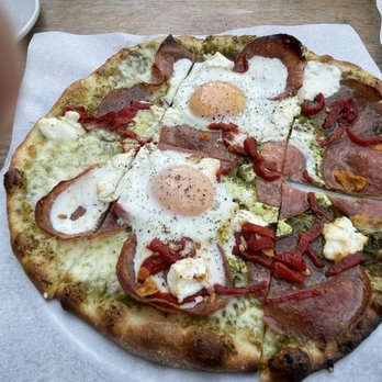 Pizzetta 211 - Farm egg, Finocchiona salami, pesto, Pequillo peppers pizza - Pizza Near Me - San Francisco, California Pizzetta 211 - Farm egg, Finocchiona salami, pesto, Pequillo peppers pizza - Pizza Near Me - San Francisco, California