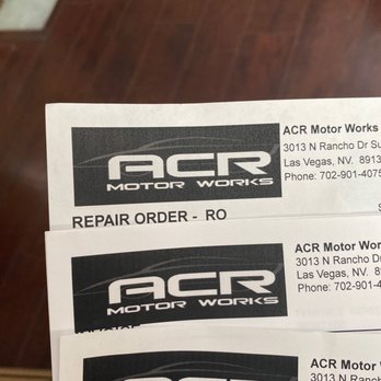 ACR Motor Works - Invoices - Auto Repair Near Me - Las Vegas, Nevada