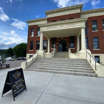 Old School Eatery - From the road, just looks like a school - Comfort Food Near Me - Revelstoke, British Columbia