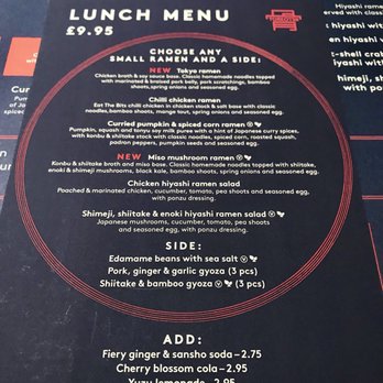 Tonkotsu - Lunch Menu - Ramen Near Me - London, XGL Tonkotsu - Lunch Menu - Ramen Near Me - London, XGL