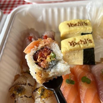 Yoshi’s Sushi - Special roll for the day/week/month? Photo is taken on 03/17/22 smoked salmon and spicy tuna - Sushi Bars Near Me - Portland, Oregon Yoshi’s Sushi - Special roll for the day/week/month? Photo is taken on 03/17/22 smoked salmon and spicy tuna - Sushi Bars Near Me - Portland, Oregon