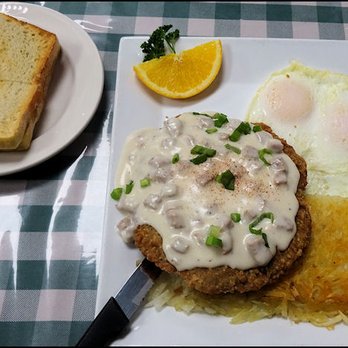 Sunrise Cafe - From the "Breakfast Specials" section of the menu, I ordered "Chicken Fried Steak and Eggs," which happens to be one of my favorites. - Breakfast & Brunch Near Me - Auburn, California
