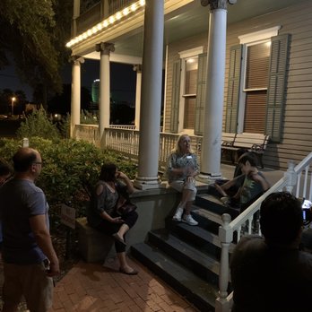 Enjoy Corpus Christi Tours - Susan giving history on one of the homes in Heritage Park. - Historical Tours Near Me Enjoy Corpus Christi Tours - Susan giving history on one of the homes in Heritage Park. - Historical Tours Near Me