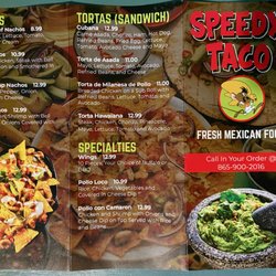 Speedy Taco - Menu Part One