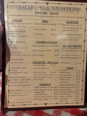 Menu photo 1 Pinnacle Peak Steakhouse San Dimas, CA Menu photo 1 Pinnacle Peak Steakhouse San Dimas, CA