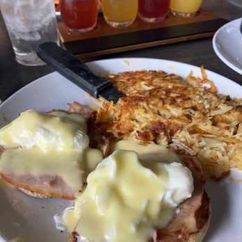 Off Street Cafe - Eggs Benedict and mimosa flight - American Near Me - Cerritos, California Off Street Cafe - Eggs Benedict and mimosa flight - American Near Me - Cerritos, California