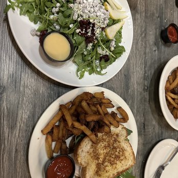 Foothills Brewing - The Pear and Arugula Salad and the Turkey Sandwich with Fries. Generous and Delicious! - American Near Me - Winston Salem, North Carolina Foothills Brewing - The Pear and Arugula Salad and the Turkey Sandwich with Fries. Generous and Delicious! - American Near Me - Winston Salem, North Carolina