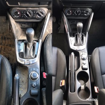 Bad To The Foam - Center console before and after. - Auto Detailing Near Me Bad To The Foam - Center console before and after. - Auto Detailing Near Me