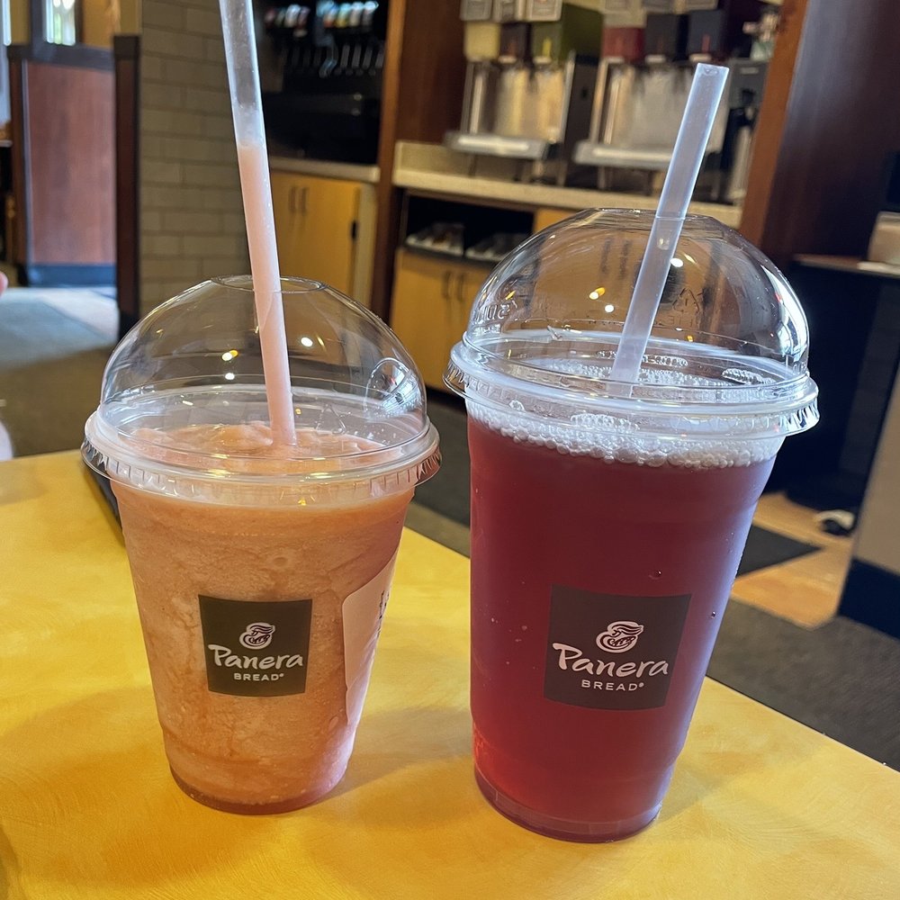 Panera Bread - Frozen Strawberry Lemonade and mix of Unsweetened Tea and Hibiscus Ginger Tea - Salad Near Me - Waynesboro, Virginia