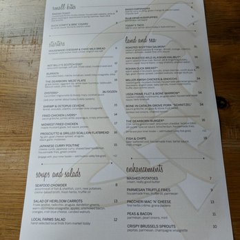 The Dearborn - Menu - New American Near Me - Chicago, Illinois