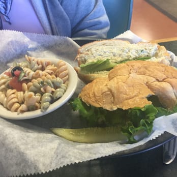 Delancy's Restaurant - Chicken Salad Sandwich with Pasta Salad, more a visual success than a tasting one! - American Near Me - Burlington, North Carolina Delancy's Restaurant - Chicken Salad Sandwich with Pasta Salad, more a visual success than a tasting one! - American Near Me - Burlington, North Carolina