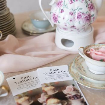 Posh Teatime Co - a teapot with a pink rose on it - Tea Rooms Near Me Posh Teatime Co - a teapot with a pink rose on it - Tea Rooms Near Me