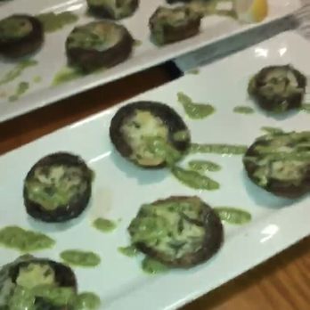 BJ's Restaurant & Brewhouse - this photo of stuffed Spinach Stuffed Mushrooms was a screen shot from a video I swear I don't have an Android - Pizza Near Me - La Mesa, California BJ's Restaurant & Brewhouse - this photo of stuffed Spinach Stuffed Mushrooms was a screen shot from a video I swear I don't have an Android - Pizza Near Me - La Mesa, California