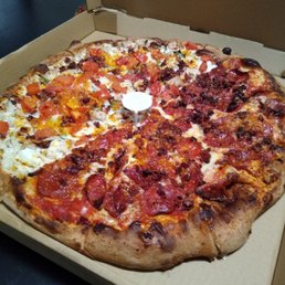 Beautifully-baked Half ultimate pepperoni, half chicken supreme Beautifully-baked Half ultimate pepperoni, half chicken supreme