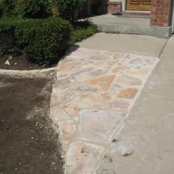 JC Lawn Service - Flagstone walkway made from leftover flagstone in our yard. - Landscaping Near Me