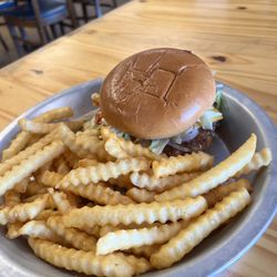 Burger Basket - Single burger with cheese .... Mmmm