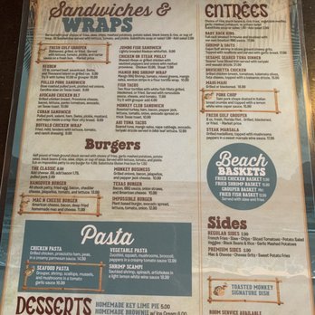 Toasted Monkey - Menu - American Near Me - St Pete Beach, Florida Toasted Monkey - Menu - American Near Me - St Pete Beach, Florida
