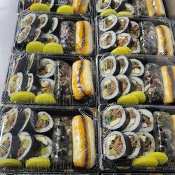 Arirang Dumpling & Catering - Burdock Kimbap and Sweet Rice Cake Combo pack for $7.00. You can order it in couple days advance.