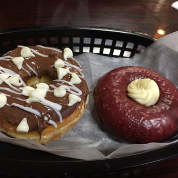 Donut Worry - Red Velvet with Cream Cheese Filling and Nutella White Chocolate - Donuts Near Me - Lawrenceville, Georgia