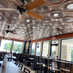 Dinning room , cool ceiling treatment