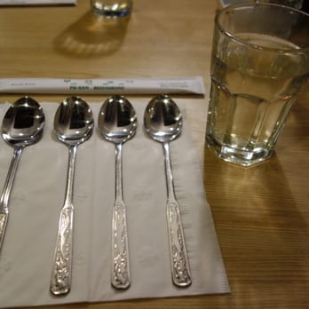 Pusan Restaurant - Placesetting (with 4 spoons for artistic effect) - Korean Near Me - Mount Prospect, Illinois