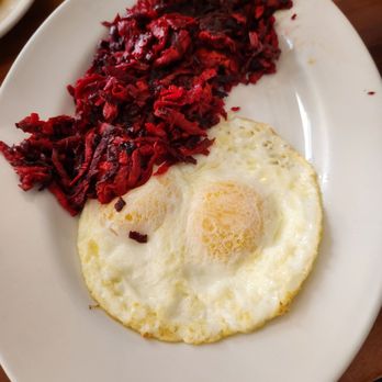 Harbor Breakfast - 2 over easy with sweet potatoes hashbrowns with beets - Diners Near Me - San Diego, California Harbor Breakfast - 2 over easy with sweet potatoes hashbrowns with beets - Diners Near Me - San Diego, California