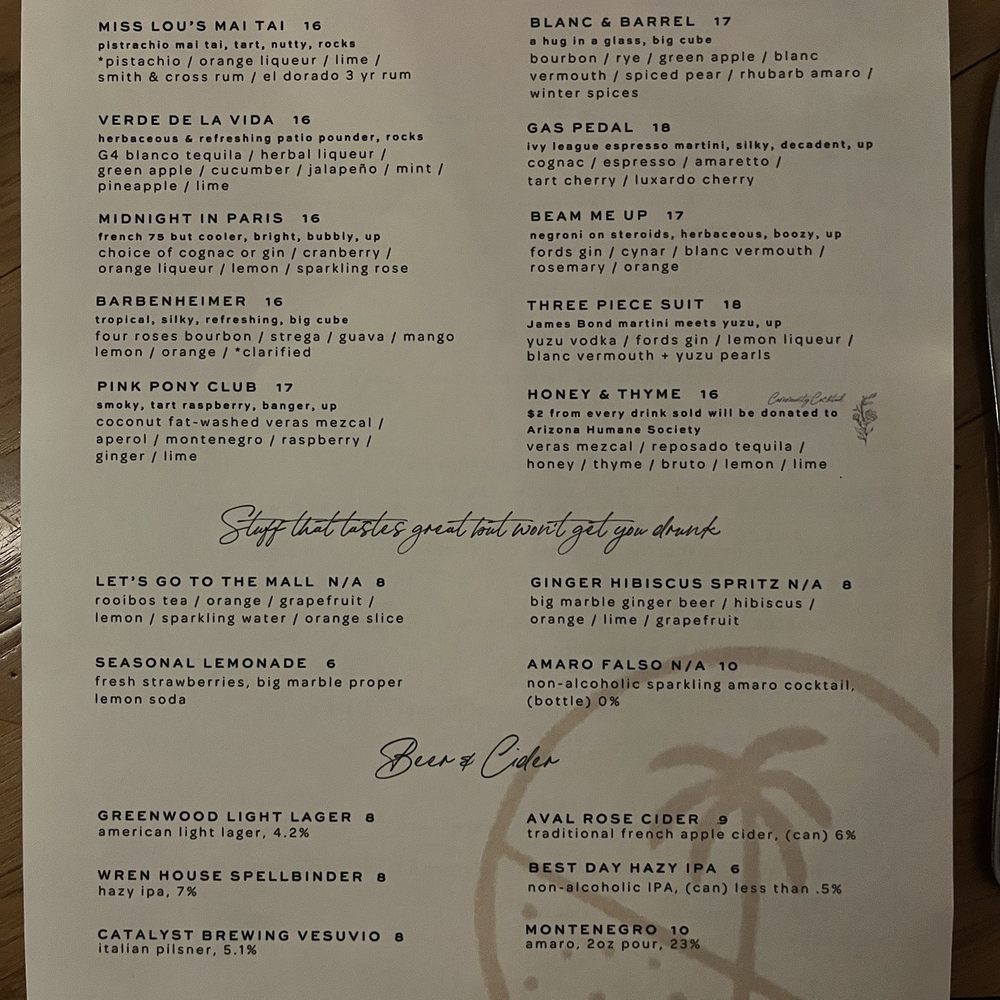 First & Last - Drink menu - Italian Near Me - Phoenix, Arizona First & Last - Drink menu - Italian Near Me - Phoenix, Arizona