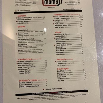 Mama J's Kitchen - Menu - Soul Food Near Me - Richmond, Virginia