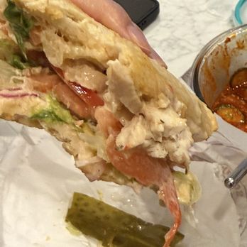 West Coast Sourdough - Chicken pesto, seemingly without the pesto - Sandwiches Near Me - Irvine, California West Coast Sourdough - Chicken pesto, seemingly without the pesto - Sandwiches Near Me - Irvine, California