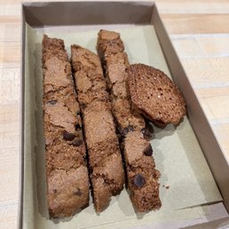 Lauren teen cookie and chocolate chip biscottis fresh out of the oven