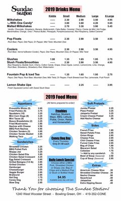 Menu photo 1 The Sundae Station Bowling Green, OH Menu photo 1 The Sundae Station Bowling Green, OH