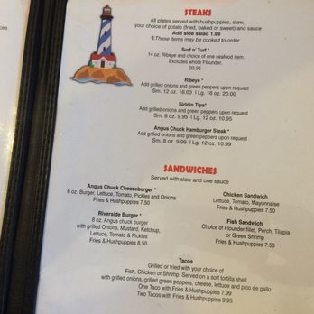 Riverside Fish House - menu 7/27/2019 - Seafood Near Me - Dallas, North Carolina
