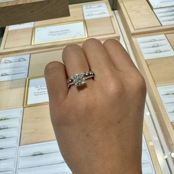 Brilliant Earth - MONACO wedding band next to my fiancés custom engagement ring - Jewelry Near Me - Southlake, Texas Brilliant Earth - MONACO wedding band next to my fiancés custom engagement ring - Jewelry Near Me - Southlake, Texas