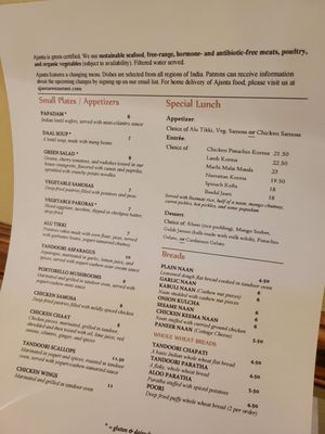 Menu photo 2 Ajanta Berkeley, CA