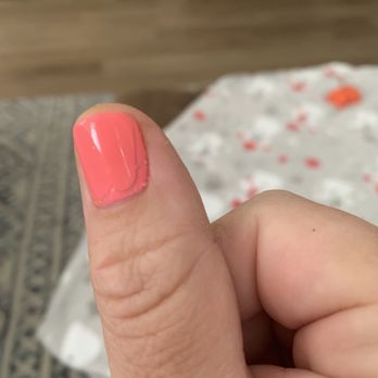 Tip N Toe Nail Spa - Lines in nails from rushing to finish. All of my nails look like this! - Nail Salons Near Me - Temecula, California Tip N Toe Nail Spa - Lines in nails from rushing to finish. All of my nails look like this! - Nail Salons Near Me - Temecula, California