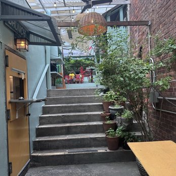 Sweetwater Restaurant - Stairs to rooftop covered garden - New American Near Me - Brooklyn, New York Sweetwater Restaurant - Stairs to rooftop covered garden - New American Near Me - Brooklyn, New York