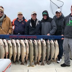 Jackpot Fishing Charters - 19 lake trout 5/11/19. 194 lbs total
