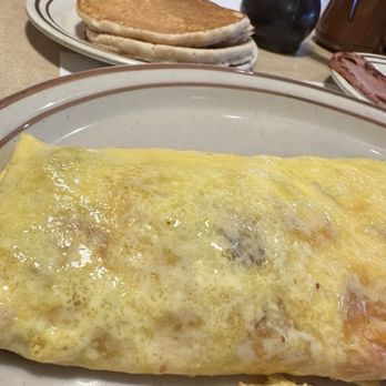 Flap Jack Family Restaurant - Omelette and pancakes with a side of ham. - Breakfast & Brunch Near Me - Lansing, Michigan