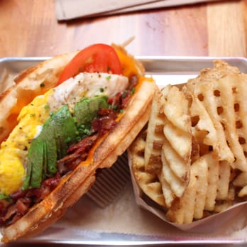 Bruxie - Bacon Egg & Cheddar. Absolutely great. I added tomato and avocado. Little extra but the best thing i ever tried. - Sandwiches Near Me - Orange, California