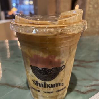 Shibam - Iced shibam latte with almond milk and half sweet - Coffee & Tea Near Me - Lexington, Kentucky Shibam - Iced shibam latte with almond milk and half sweet - Coffee & Tea Near Me - Lexington, Kentucky
