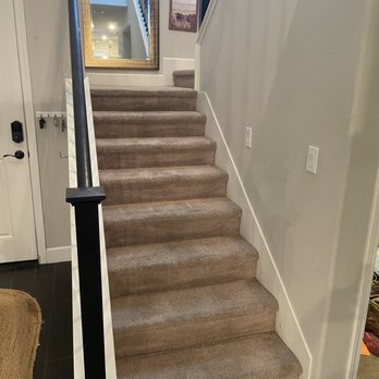 Cleanup Carpet & Tile Care - These stairs were heavily soiled  Nice and clean! - Carpet Cleaning Near Me