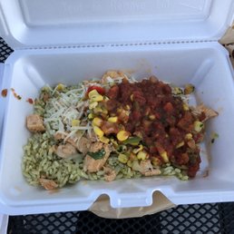 Chicken Burrito Bowl that doesn't fill half of box Chicken Burrito Bowl that doesn't fill half of box