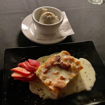 Timothy's - White chocolate bread pudding with butter pecan ice cream - Breakfast & Brunch Near Me - St Louis, Missouri