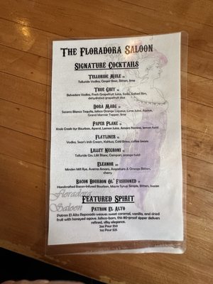 Menu photo 1 Floradora Saloon Telluride, CO Menu photo 1 Floradora Saloon Telluride, CO