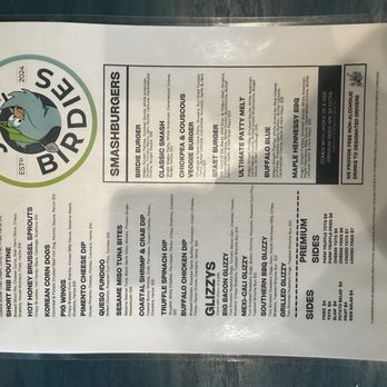 Just Birdies - Menu - Sports Bars Near Me - Norfolk, Virginia