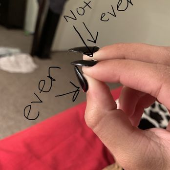 Venetian Nail Design - Jewels being placed on my nail wrong, and they stick out of my nail. The only one that was done right was my right thumb. - Nail Salons Near Me - Houston, Texas Venetian Nail Design - Jewels being placed on my nail wrong, and they stick out of my nail. The only one that was done right was my right thumb. - Nail Salons Near Me - Houston, Texas